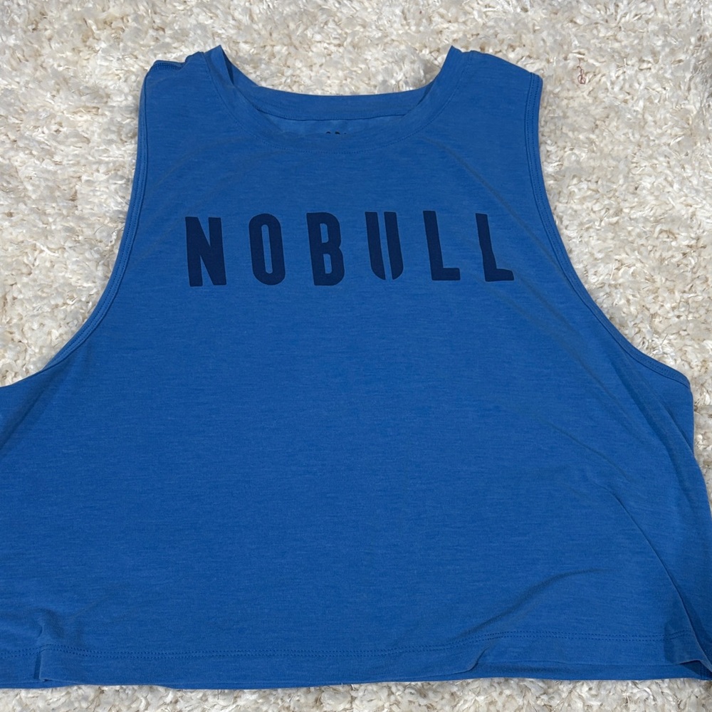 NOBULL Women's Cropped Muscle Tee in Blue